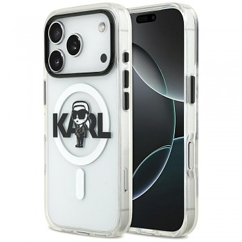 Karl Lagerfeld IML MagSafe Sketch Logo iPhone 17 Pro průhledný Karl