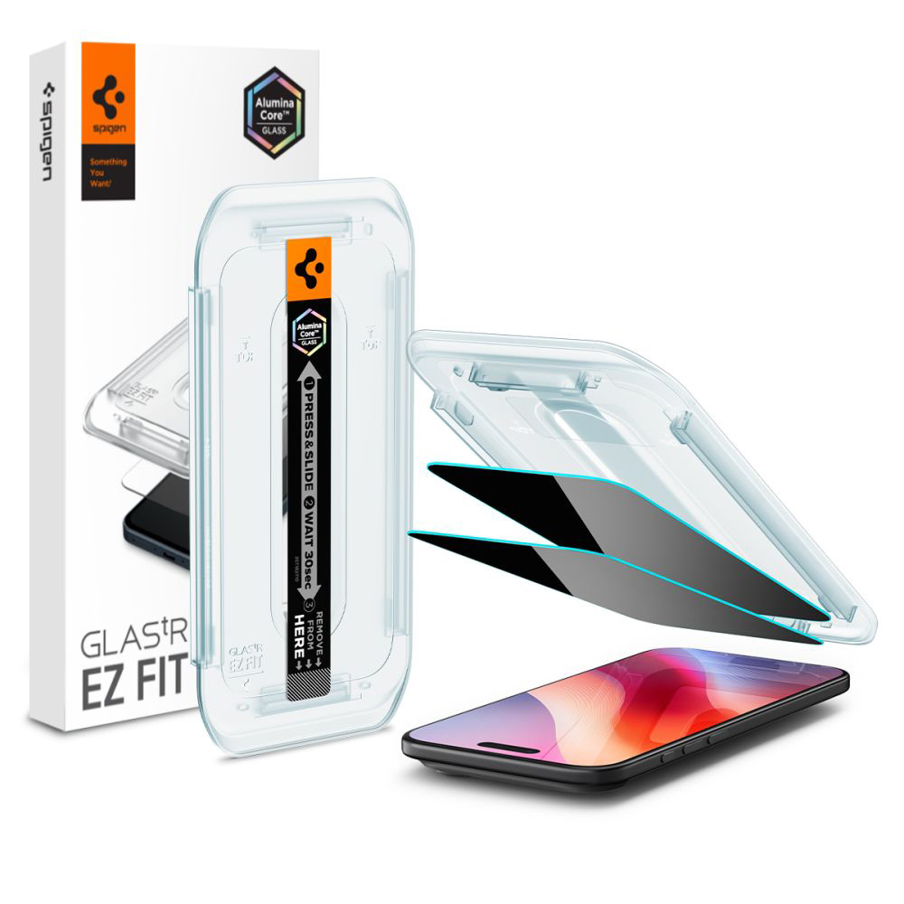 Levně Spigen Glas.tR EZ-FIT 2 ks iPhone 17 Air Privacy černá