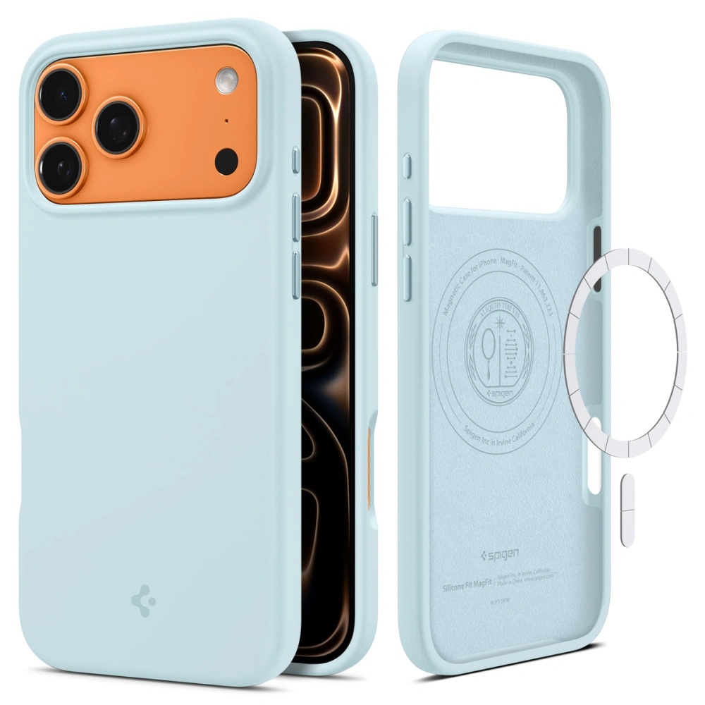 Levně Spigen Silicone Fit MagSafe pro iPhone 17 Pro v tlumené modré