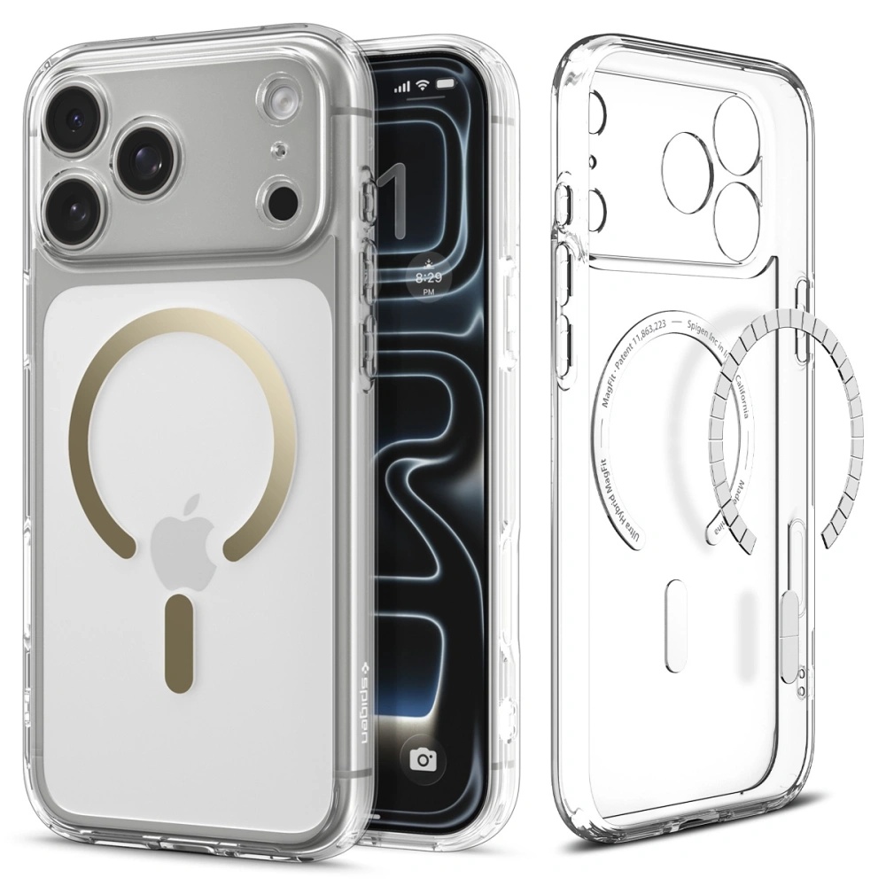 Levně Spigen Ultra Hybrid MagSafe iPhone 17 Pro čirý zlatý