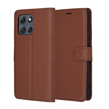 Pouzdro Techsuit Leather Folio pro Motorola Moto G86 Power hnědé