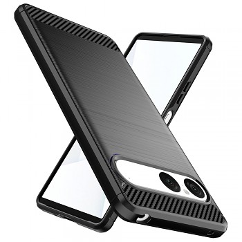 Pouzdro Techsuit Carbon Silicone pro Sony Xperia 10 VII černé