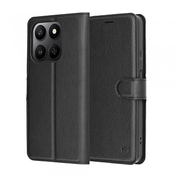 Pouzdro Techsuit kožené pro Honor 400 Smart 5G/4G/X7d 4G černé