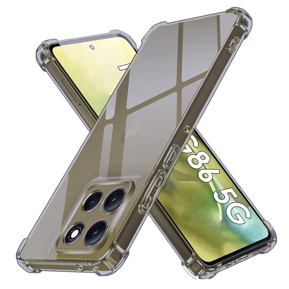 Levně Techsuit Shockproof průhledný silikon Motorola Moto G86 kouřově černý