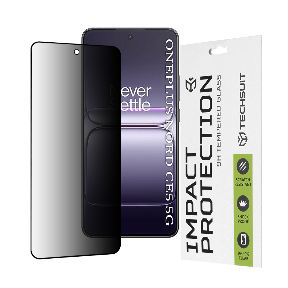 Levně Ochranné sklo Techsuit 111D Privacy Full Glue pro OnePlus Nord CE5 černé