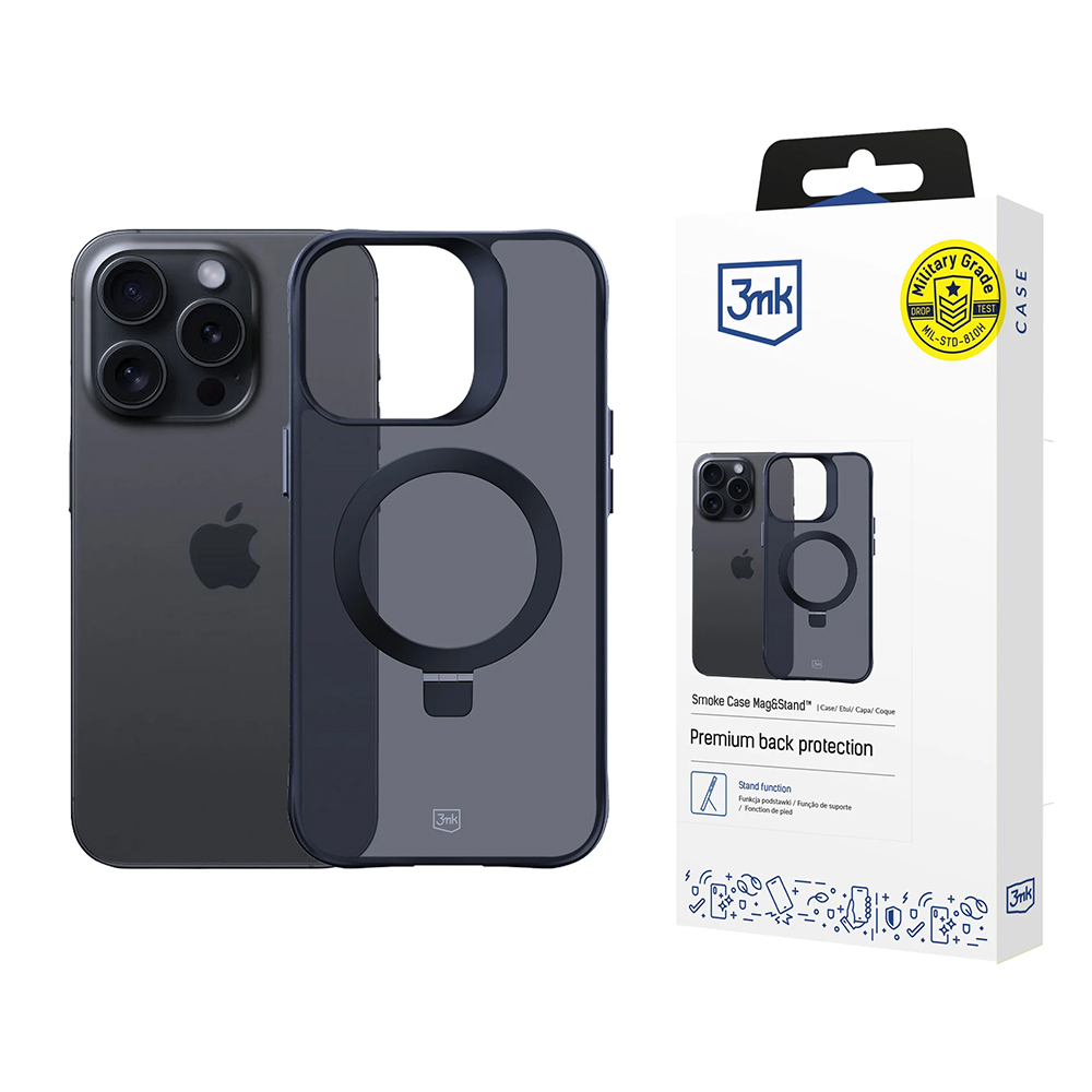 Levně 3mk Smoke Case Mag&amp;Stand pro iPhone 16 Pro Max černý