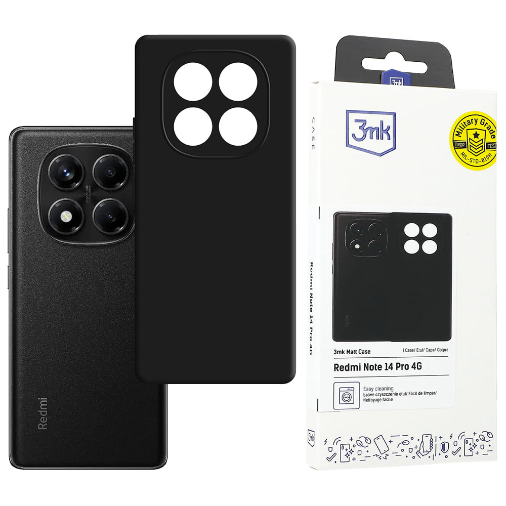 Levně 3mk Matt Case pro Xiaomi Redmi Note 14 Pro 4G černý