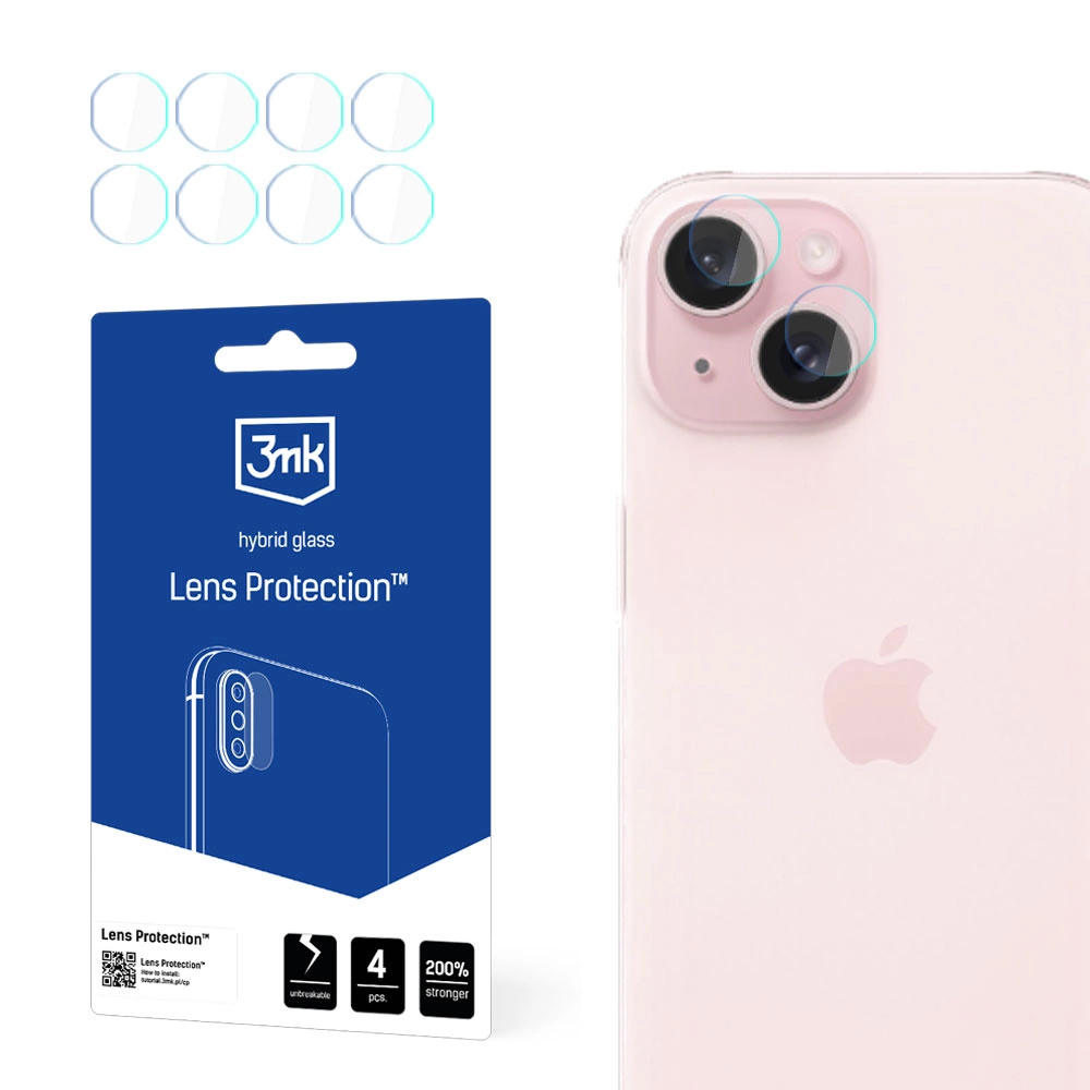 Levně 3mk Lens Protection (4 ks) iPhone 15 průhledný