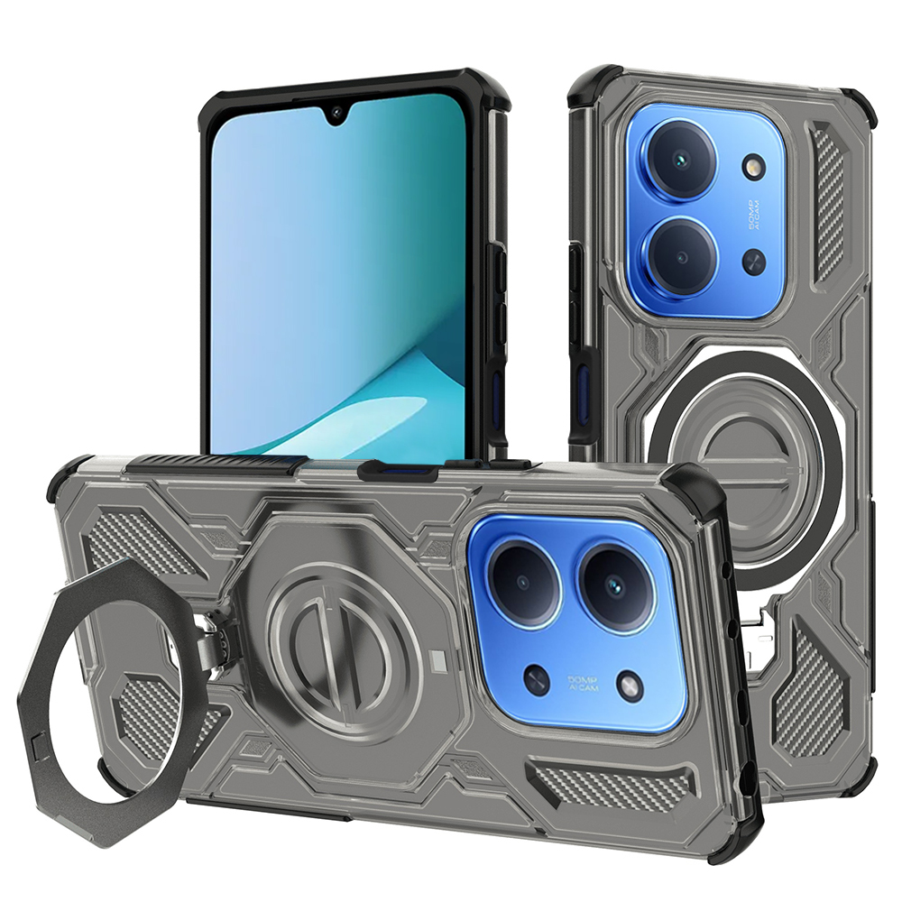 Levně Pouzdro Techsuit Carbon Shield PRO Xiaomi Redmi 15C Poco C85 kouřově černé