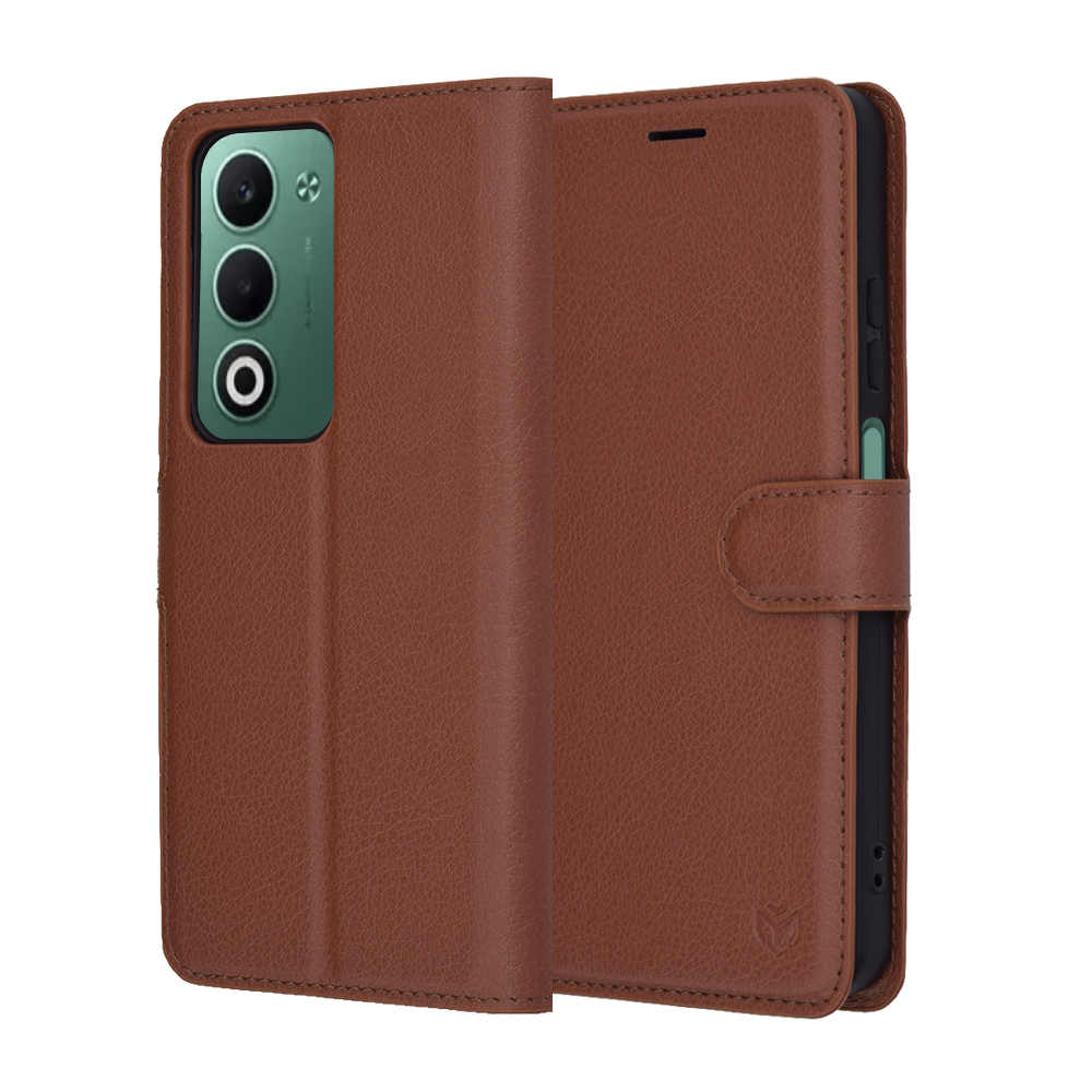 Levně Pouzdro Techsuit Leather Folio pro Oppo A5 4G A5 5G hnědé