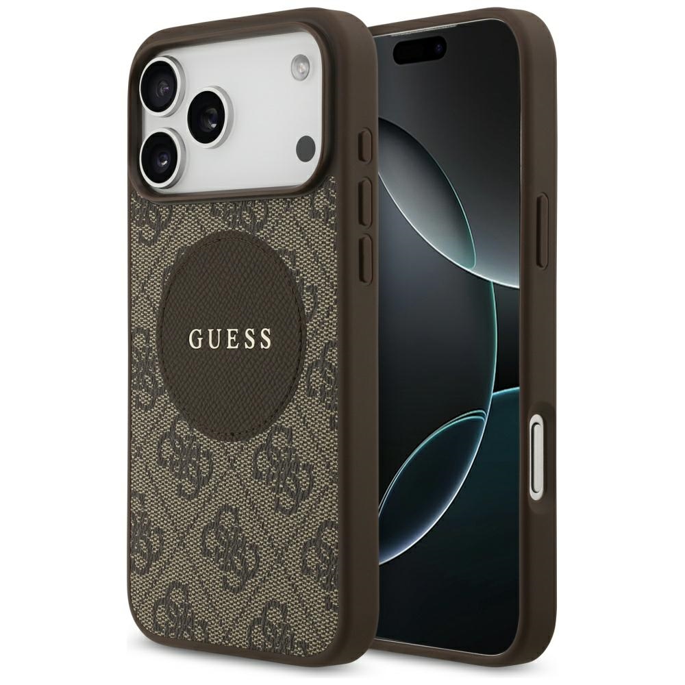 Levně Guess 4G Circle Classic Logo MagSafe iPhone 17 Pro hnědá