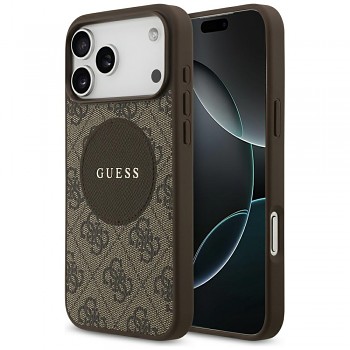 Guess 4G Circle Classic Logo MagSafe iPhone 17 Pro Max Hnědá