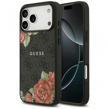 Guess Hardcase 4G Flowers Print MagSafe iPhone 17 Pro černá