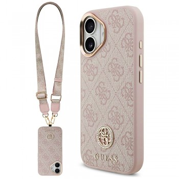 Guess Hardcase 4G Strass Logo & Big Strap GUHMP17SP4G4DCSP iPhone 17 růžová