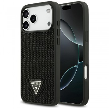 Guess Rhinestone Triangle Logo pouzdro iPhone 17 Pro Max černé