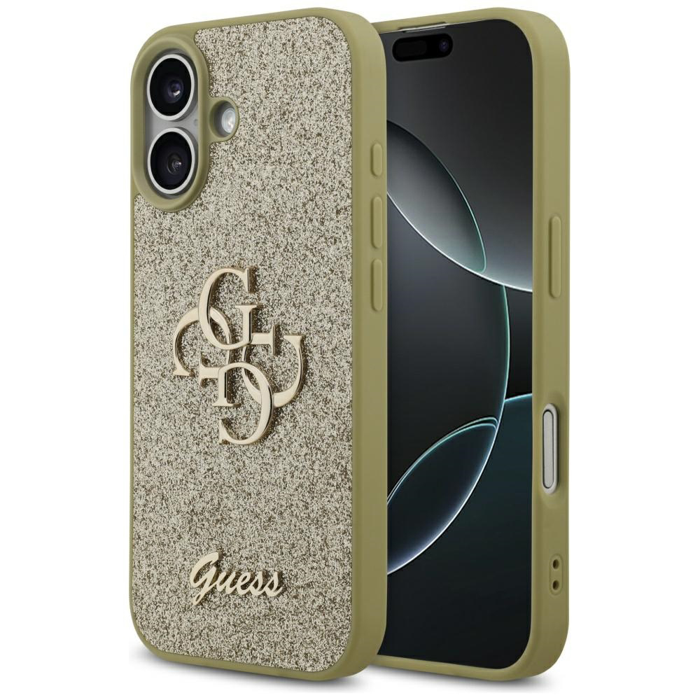 Levně Guess Fixed Glitter Big 4G GUHCP17SHG4SGD iPhone 17 zlatá