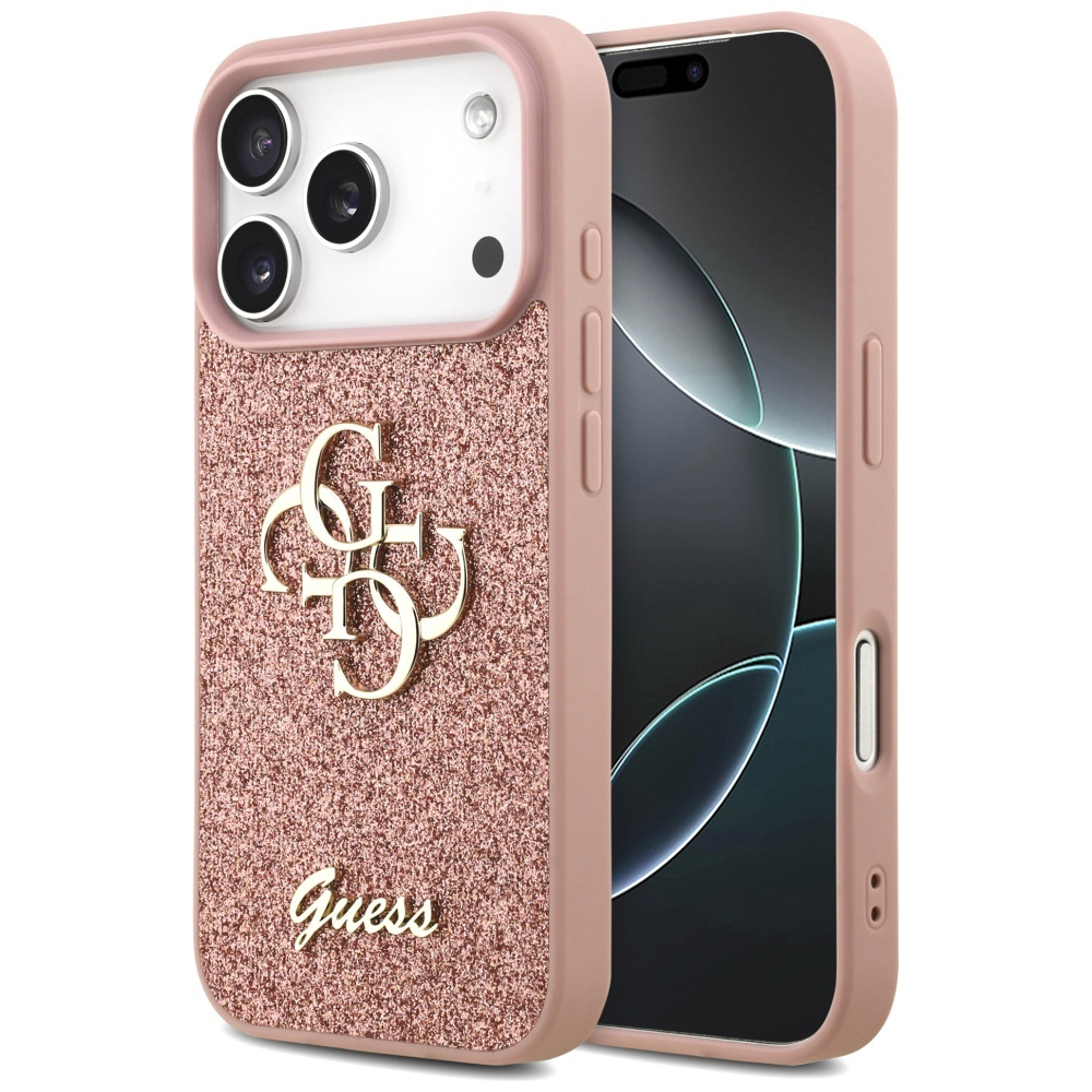 Levně Guess Fixed Glitter Big 4G GUHCP17LHG4SGP iPhone 17 Pro růžová