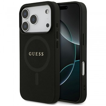 Guess Saffiano Classic Logo MagSafe pouzdro iPhone 17 Pro černé