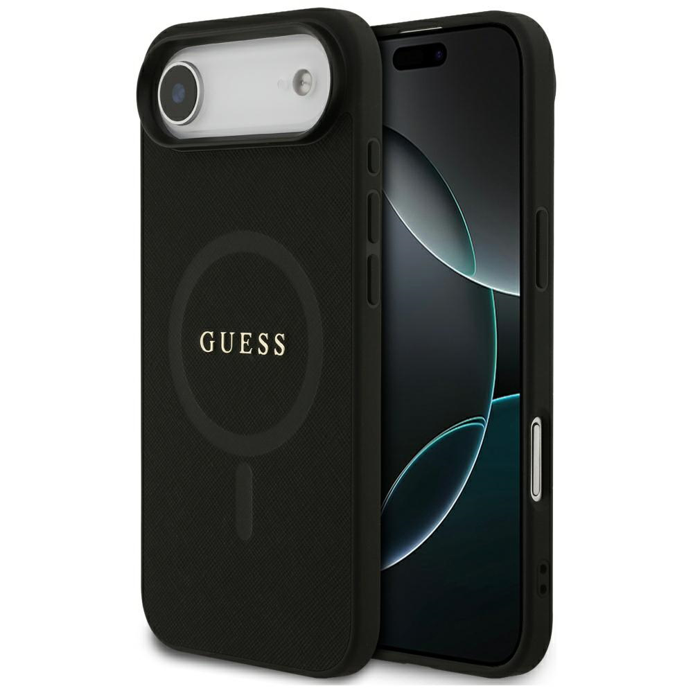 Levně Guess Saffiano Classic Logo MagSafe pouzdro iPhone 17 Air černé