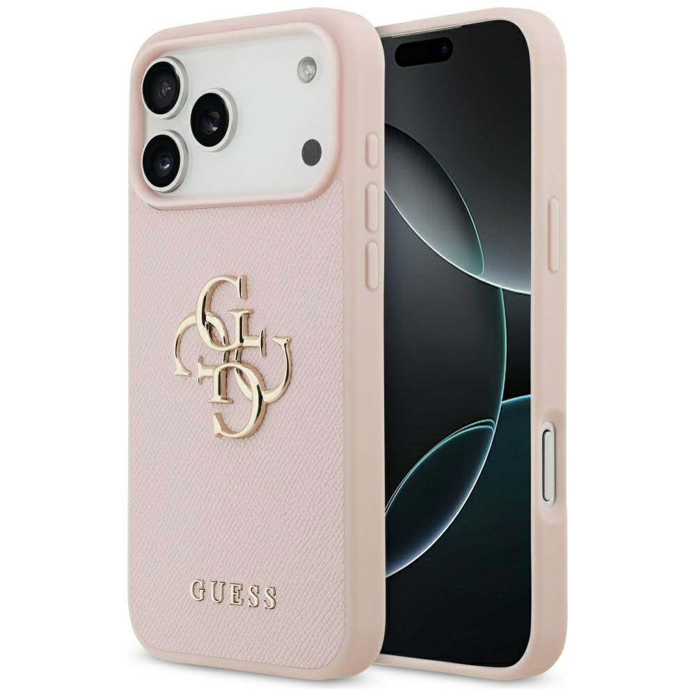 Levně Guess Hardcase 4G Grained Big and Classic Logo iPhone 17 Pro Max růžová