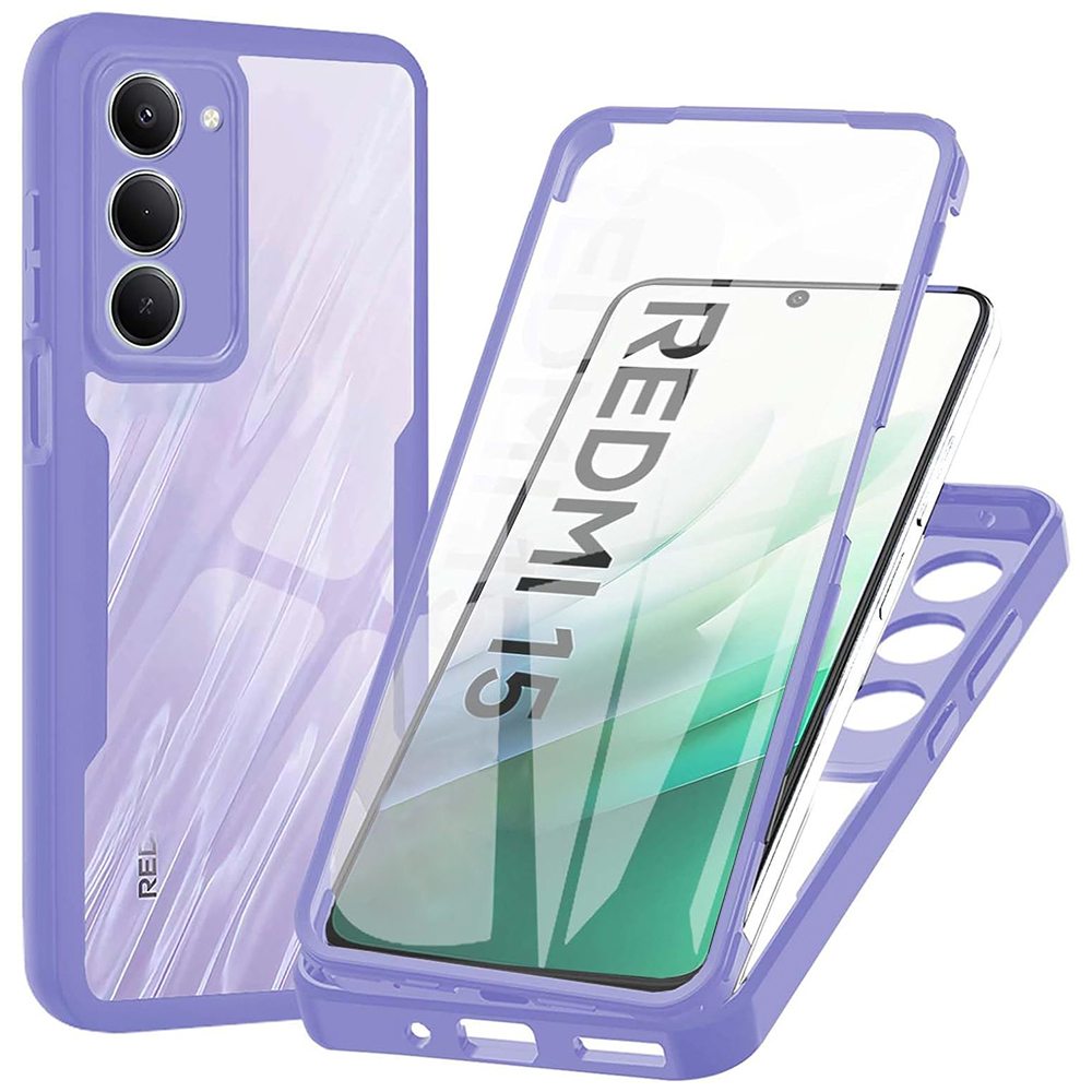 Levně Techsuit ColorVerse 360 Series + Ochranné sklo Xiaomi Redmi 15 4G / Redmi 15 5G Fialová