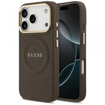 Guess Peony Hot Stamp MagSafe GUHMP17LPSAMSECW iPhone 17 Pro hnědý