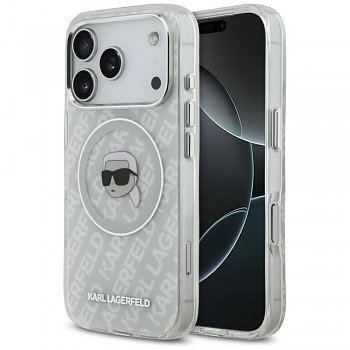 Karl Lagerfeld IML Karl Head Logo MagSafe iPhone 17 Pro šedý