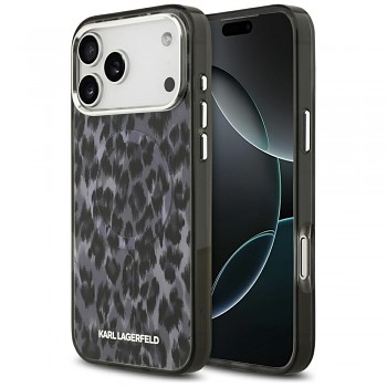 Karl Lagerfeld IML Leopard Pattern MagSafe iPhone 17 Pro Max černá