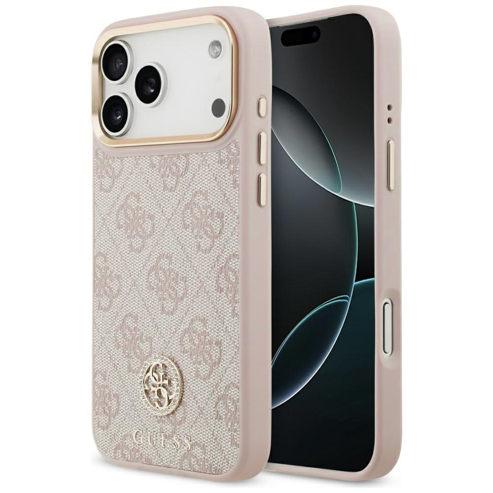 Levně Guess Hardcase 4G Strass Logo MagSafe iPhone 17 Pro růžová