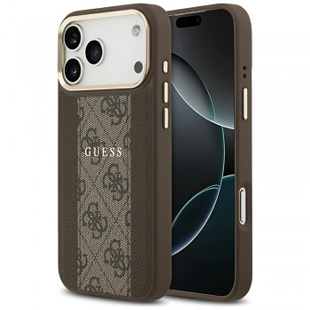 Guess Hardcase 4G Stripe MagSafe iPhone 17 Pro Hnědý