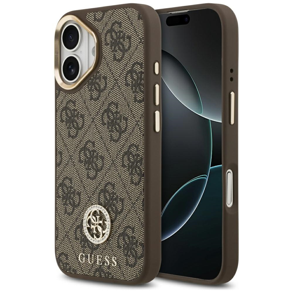 Levně Guess Hardcase 4G Strass Logo MagSafe iPhone 17 Hnědý