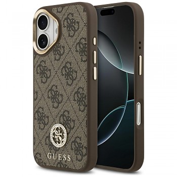 Guess Hardcase 4G Strass Logo MagSafe iPhone 17 Hnědý