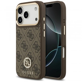 Guess Hardcase 4G Strass Logo MagSafe iPhone 17 Pro hnědý
