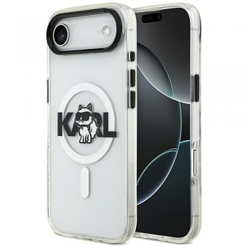 Karl Lagerfeld IML Choupette Sketch Logo MagSafe iPhone 17 Air průhledný
