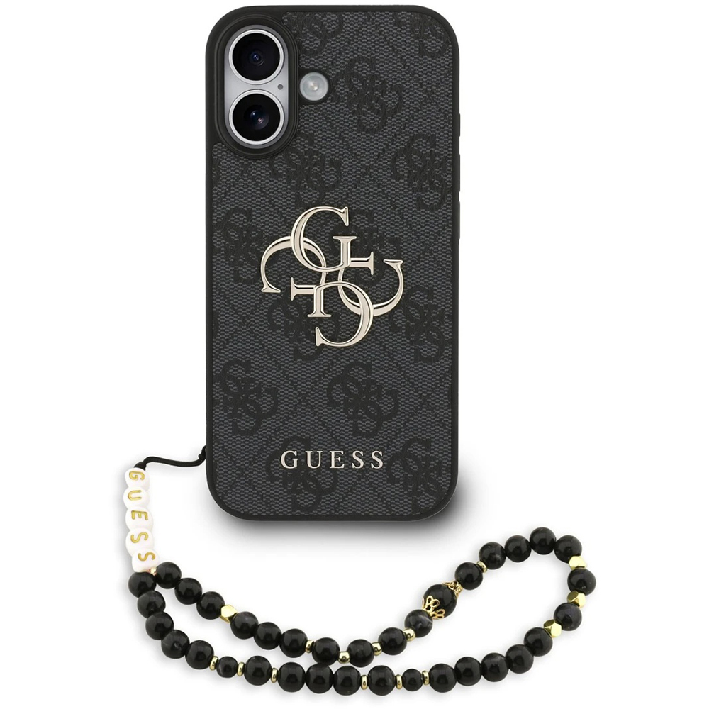 Levně Guess Hardcase 4G Classic Logo s popruhem iPhone 17 černá