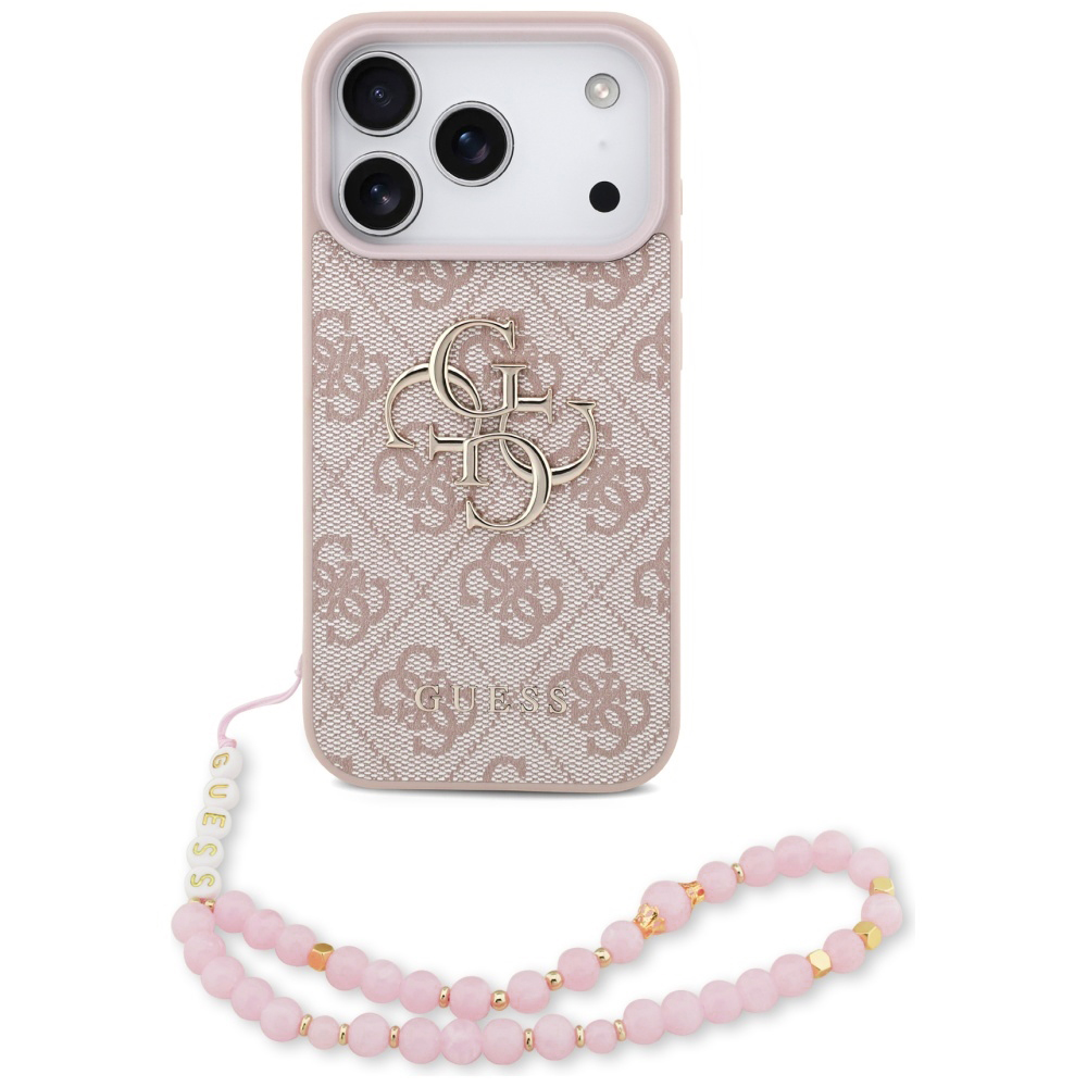 Levně Guess Hardcase 4G Classic Logo s popruhem iPhone 17 Pro růžová