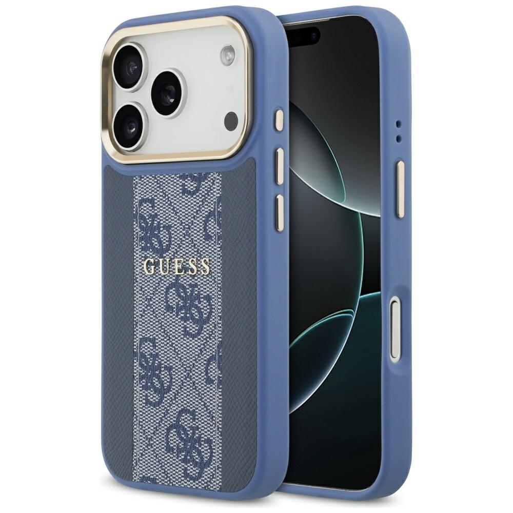 Levně Guess Hardcase 4G Stripe MagSafe iPhone 17 Pro modrá