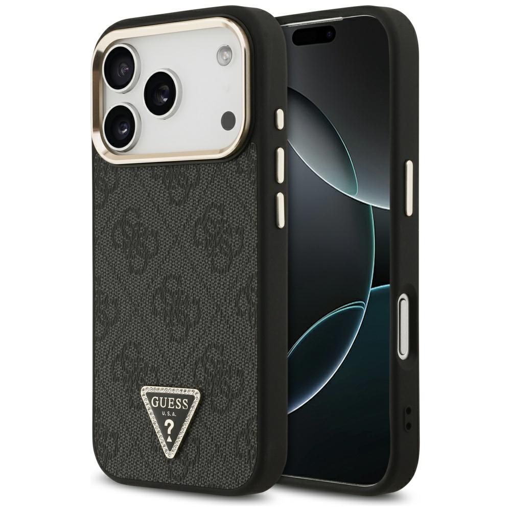 Levně Guess Hardcase 4G Triangle Logo MagSafe iPhone 17 Pro Max černý