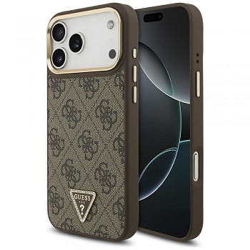 Guess Hardcase 4G Triangle Logo MagSafe iPhone 17 Pro Max hnědý