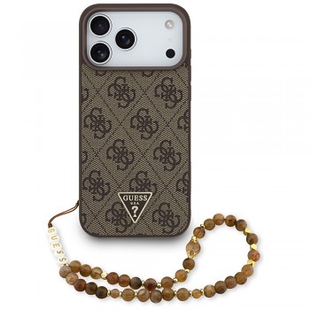 Guess Hardcase 4G Strap Triangle Logo MagSafe iPhone 17 Pro Max hnědý