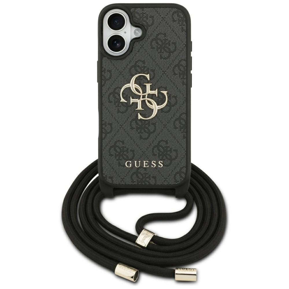 Levně Guess Hardcase 4G CBDY Big Logo s popruhem iPhone 17 černá