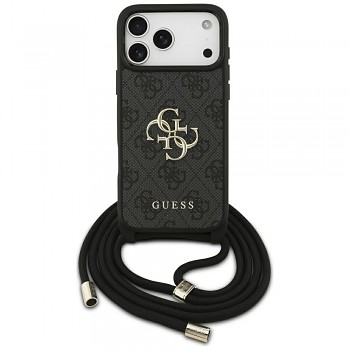 Guess Hardcase 4G CBDY Big Logo s popruhem iPhone 17 Pro Max černá