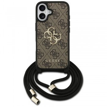 Guess Hardcase 4G CBDY Big Logo s popruhem iPhone 17 hnědý