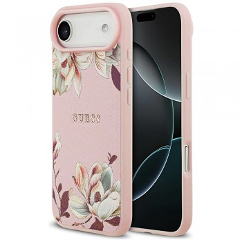 Guess Grained Flowers MagSafe GUHMP17MPGNMPLMP iPhone 17 Air růžová
