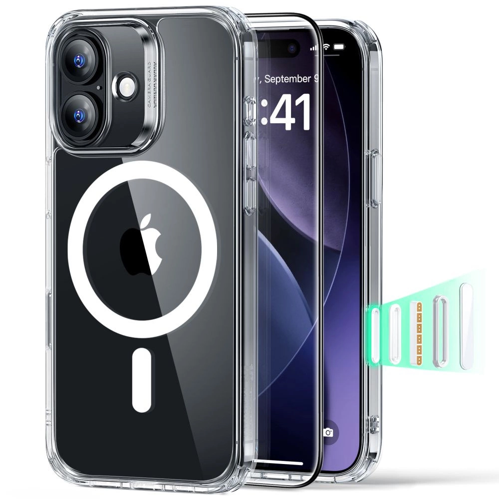 Levně ESR Classic Hybrid HaloLock s ochranou displeje iPhone 17 průhledný
