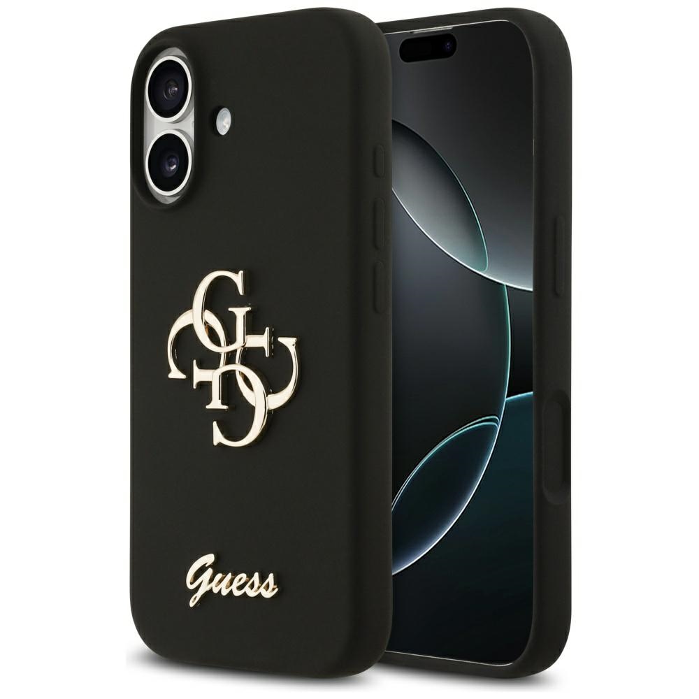Levně Guess Silicone Big 4G Script GUHCP17SSC4GSMK iPhone 17 černá