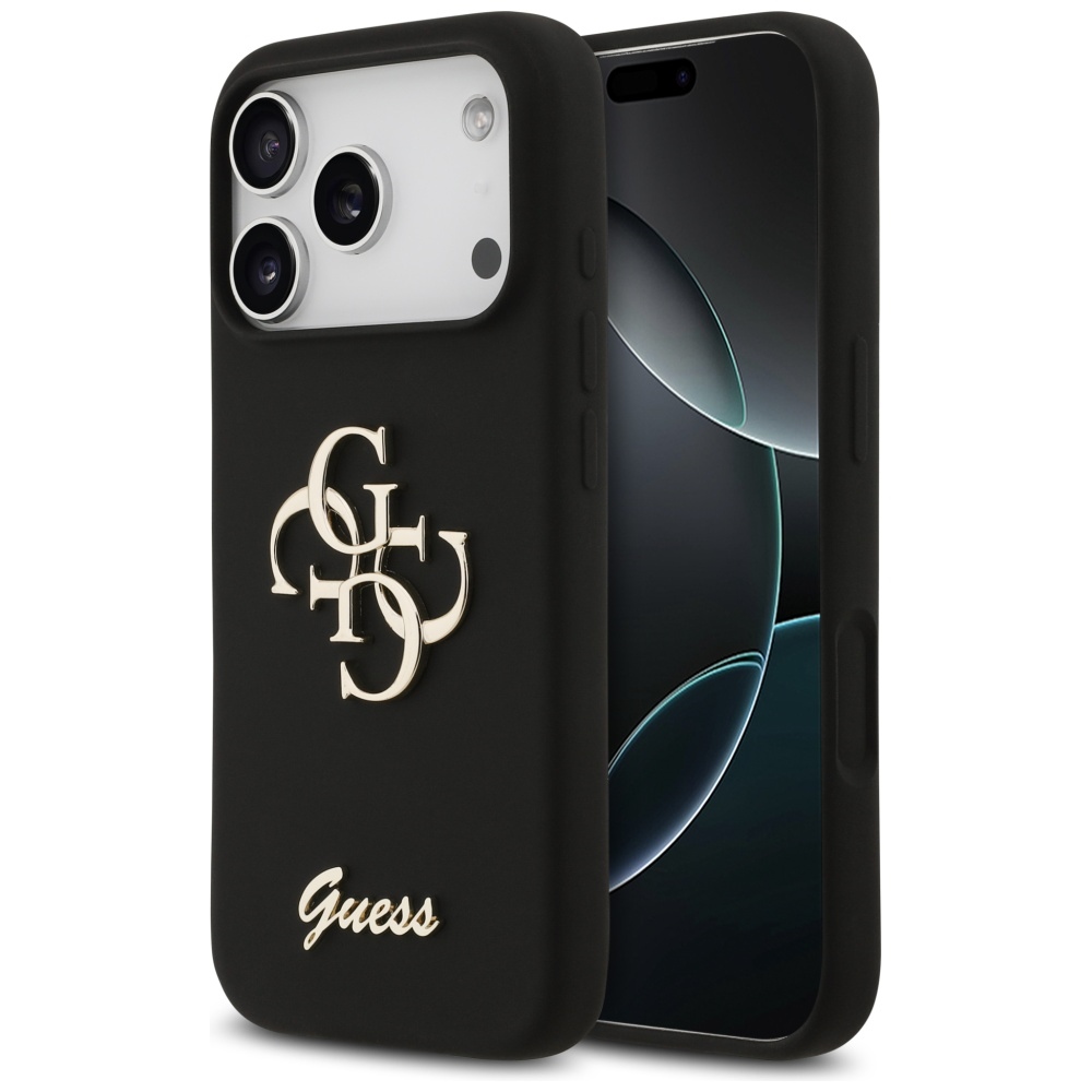Levně Guess Silicone Big 4G Script GUHCP17LSC4GSMK iPhone 17 Pro černá