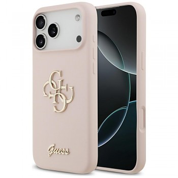 Guess Silicone Big 4G Script GUHCP17XSC4GSMP iPhone 17 Pro Max světle růžová