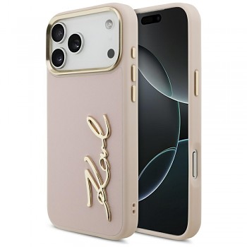 Karl Lagerfeld Hardcase Script Logo iPhone 17 Pro Max růžová