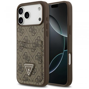 Guess Hardcase 4G Double Card Triangle iPhone 17 Pro Max hnědý